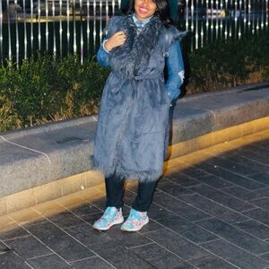 Diesel Mongolian fur and suede vest